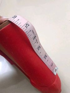 Red Satin Platform Block Heels