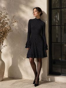 ZARA Black Polka Dot Flared Dress
