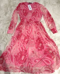 Pink Floral Maxi Dress