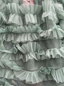 Designer Ruffled Net Top with sphegetti for Girls