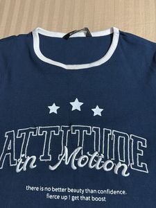 Navy Blue 'Attitude in Motion' Graphic Tee