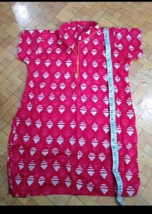 Vibrant Pink Kurti with Geometric Print