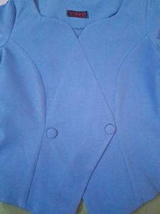Stylish Blue Blazer Top