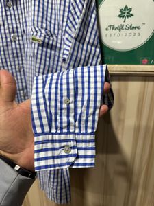 Lacoste Live Blue White Gingham Check Shirt