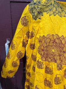 Vibrant Yellow Printed Kurta