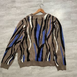Unique Abstract Print Men's Sweater