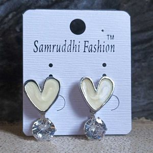 Crystal Drop Heart Studs
