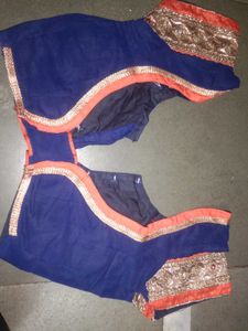 Designer Blue & Coral Blouse