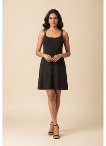 Elegant Black Sparkle Detail Dress