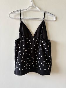 Black &amp; White Polka Dot Cami Top