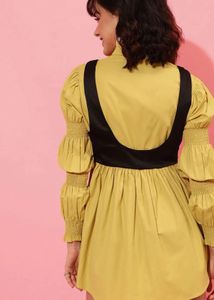 Yellow Dress with Black Harness