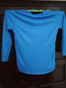 Men's Blue &amp; Black Long Sleeve Athletic T-Shirt