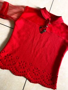 Partywear Women's Red Crop Top