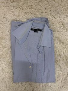 Kenneth Cole Blue Striped Dress Shirt