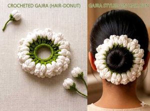 Handmade Crocheted Gajra Hair Donut