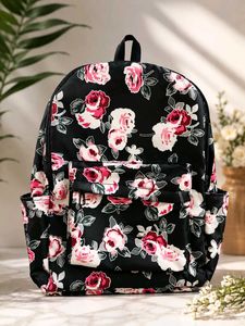 Floral Black Backpack