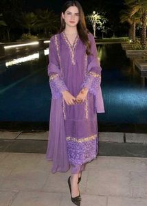 Elegant purple kurta set