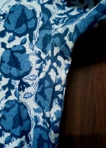 Blue Floral Print Kurta