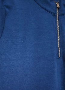 Blue Zip-Up Athletic Mini Dress