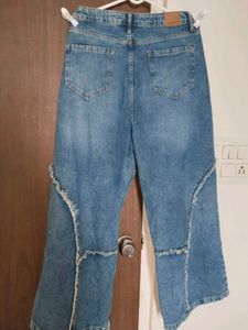 Unique Wide Leg Blue Denim Jeans