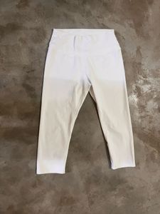 ODODOS High-Rise 3/4 Cropped Leggings White Active