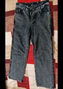 Vintage Wash Straight-Leg Jeans | Blue-Grey Denim