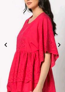 New Fusion Pink Embroidered Top