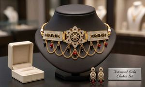 trending Exquisite Golden cheek with bajubandh