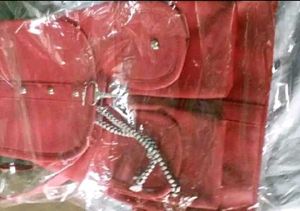 Stylish Red Faux Leather Backpack
