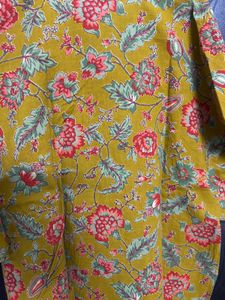 Mustard Floral Print Kurta
