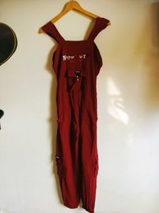 Maroon Corduroy Jumpsuit