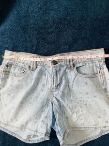 y2k star print denim shorts