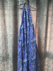 Paisley Halter Maxi Dress(backless)