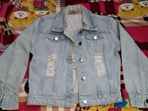 Distressed Light Wash Denim Jacket