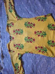 Yellow Floral Print Kurta