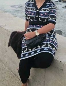 Cute Bunny Print Knit Dress