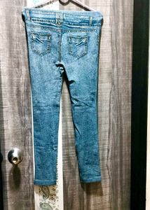 Stylish Blue Denim Print Leggings