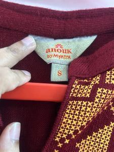 Maroon Kurta with Gold Print