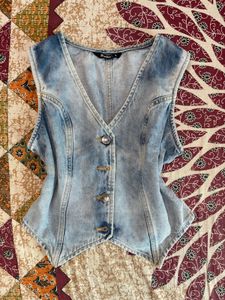 Vintage Wash Denim Vest