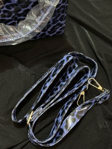 Blue Glossy Leopard Print Handbag