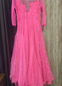 Stunning Pink Net Gown