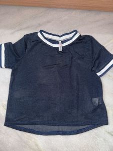 Navy Blue Mesh Top with a Black tube inner