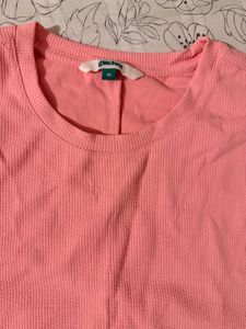 Coral Ruched Short Sleeve Top