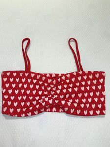 Cute Heart Print Brallate Top