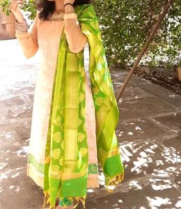 Vibrant Green  banarasi Dupatta