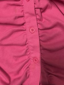 Chic Pink Ruched Collared Sleeveless Top