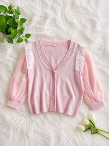 Chic Pink Button-Up Cardigan