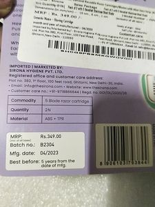 Sirona 5blade Razor Cartridge