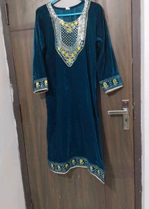 New Unused Premium Crush Velvet Straight Suit