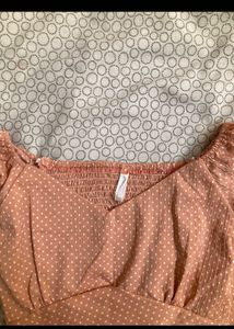 Peach Polka Dot Crop Top